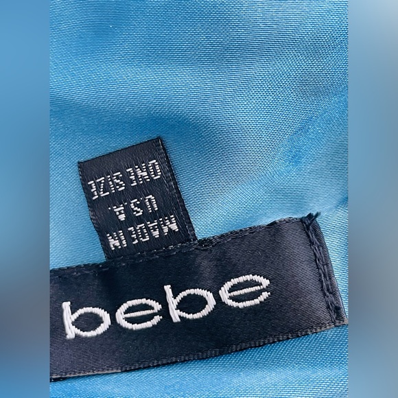 BEBE NWOT DYED MARABOU FEATHER BLUE SHAWL SCARF - Picture 5 of 12